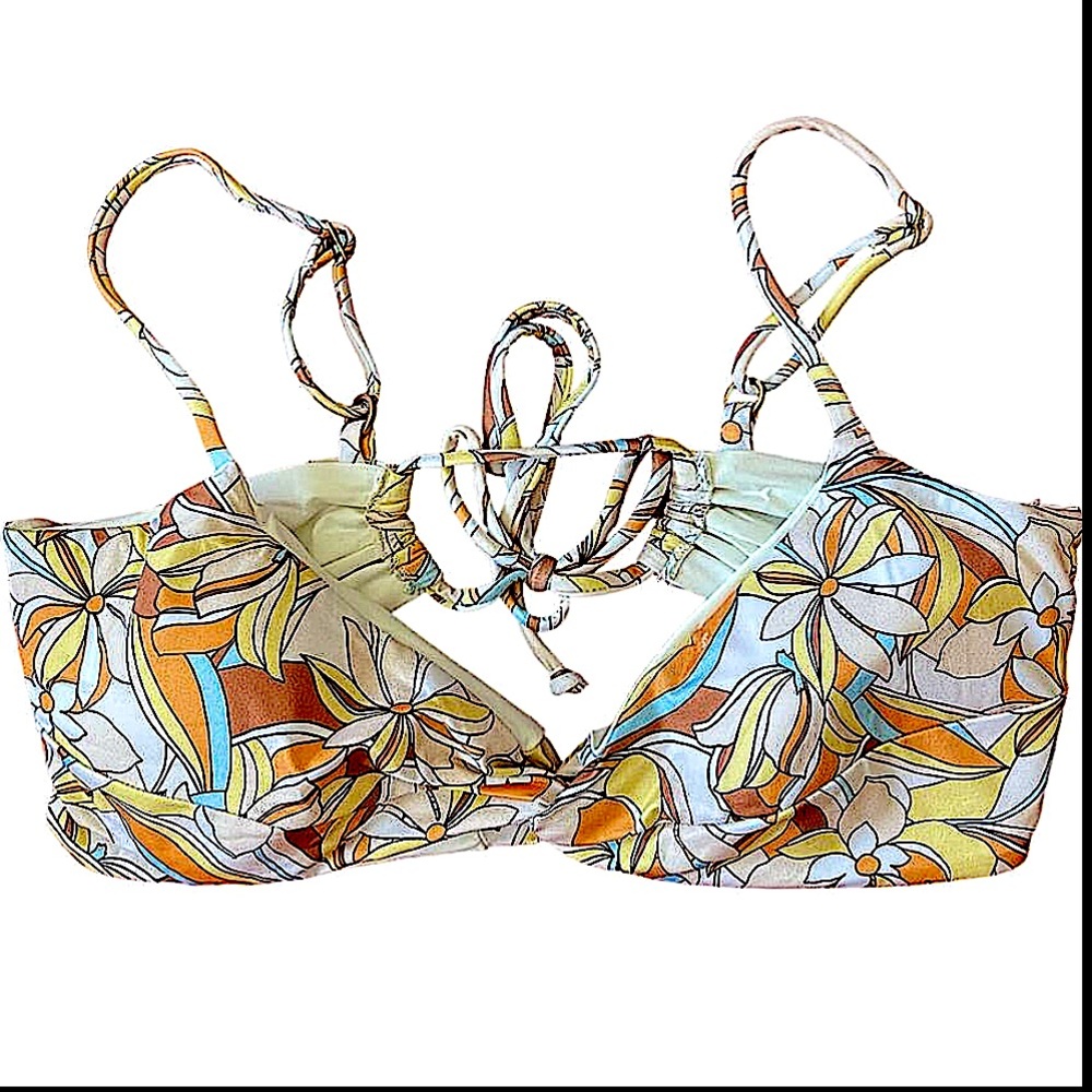 NWT Lspace Anthropologie Retro Ringo Soulshine Floral Twist Front Top Size DD
